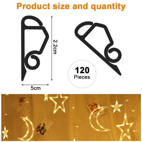 Flintronic Gutter Hooks, 120PCS Gutter Hanging Hooks, Christmas Lights Gutter Cl 1