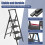 SAILUN Folding Step Ladder, 4-Step, With Handrail, Steel Construction, Non-Slip 3