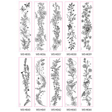 Wildblumen Temporäre Tattoos - 10 Blatt Set
