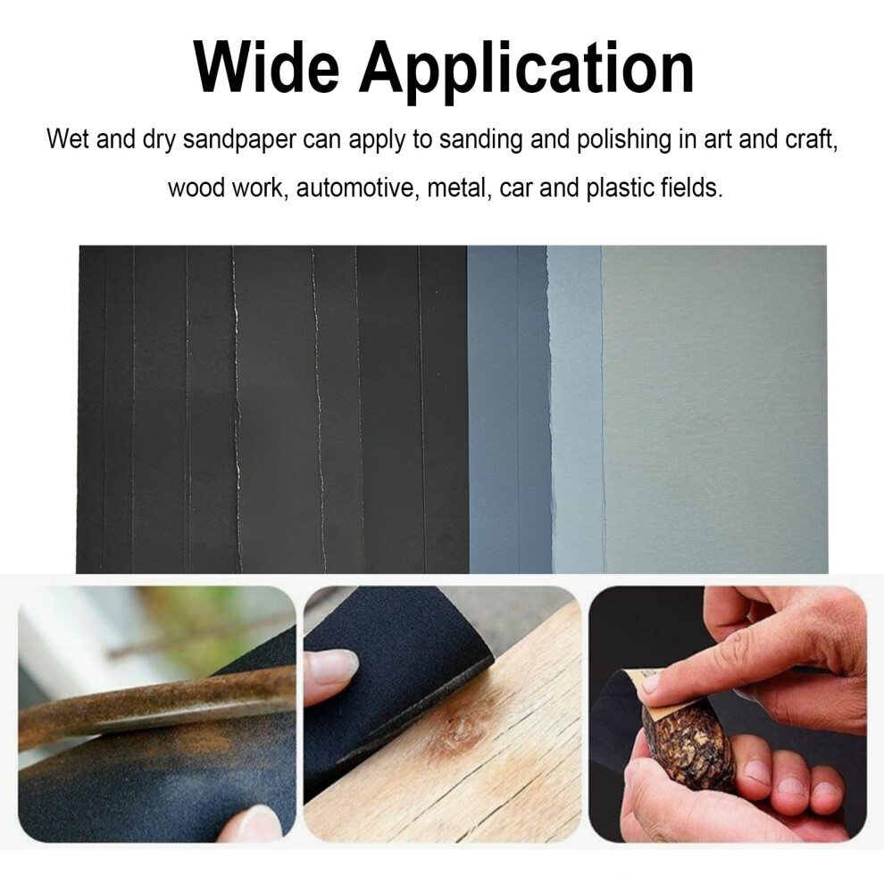 Asiryva 12Pcs Wet And Dry Sandpaper For Metal,800 To 5000 Multi Grit Sand Paper 5008053136467