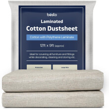 Besto Dust Sheets for Decorating Waterproof 12ft x 9ft Twill Laminated Polythene