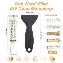 5Pcs Laminate Floor Repair Kit Oak Wood Furniture Filler for Scratches