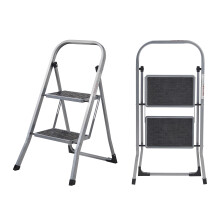 MasterWorks 2 Step Ladder | Heavy Duty Folding Steel Stepladder with Safety Hand