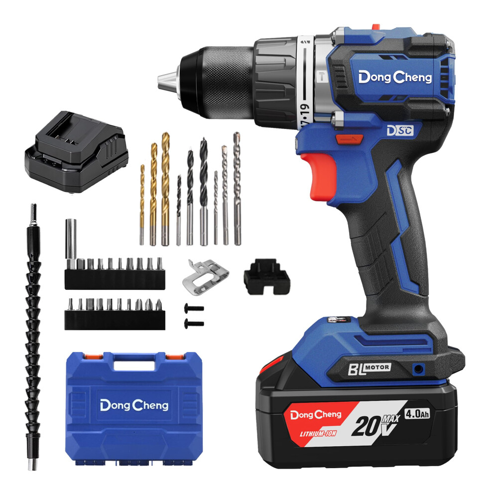 Dong Cheng 20V 90N.m Torque Cordless Brushless Hammer Drill With 4.0Ah Battery 5007921861371