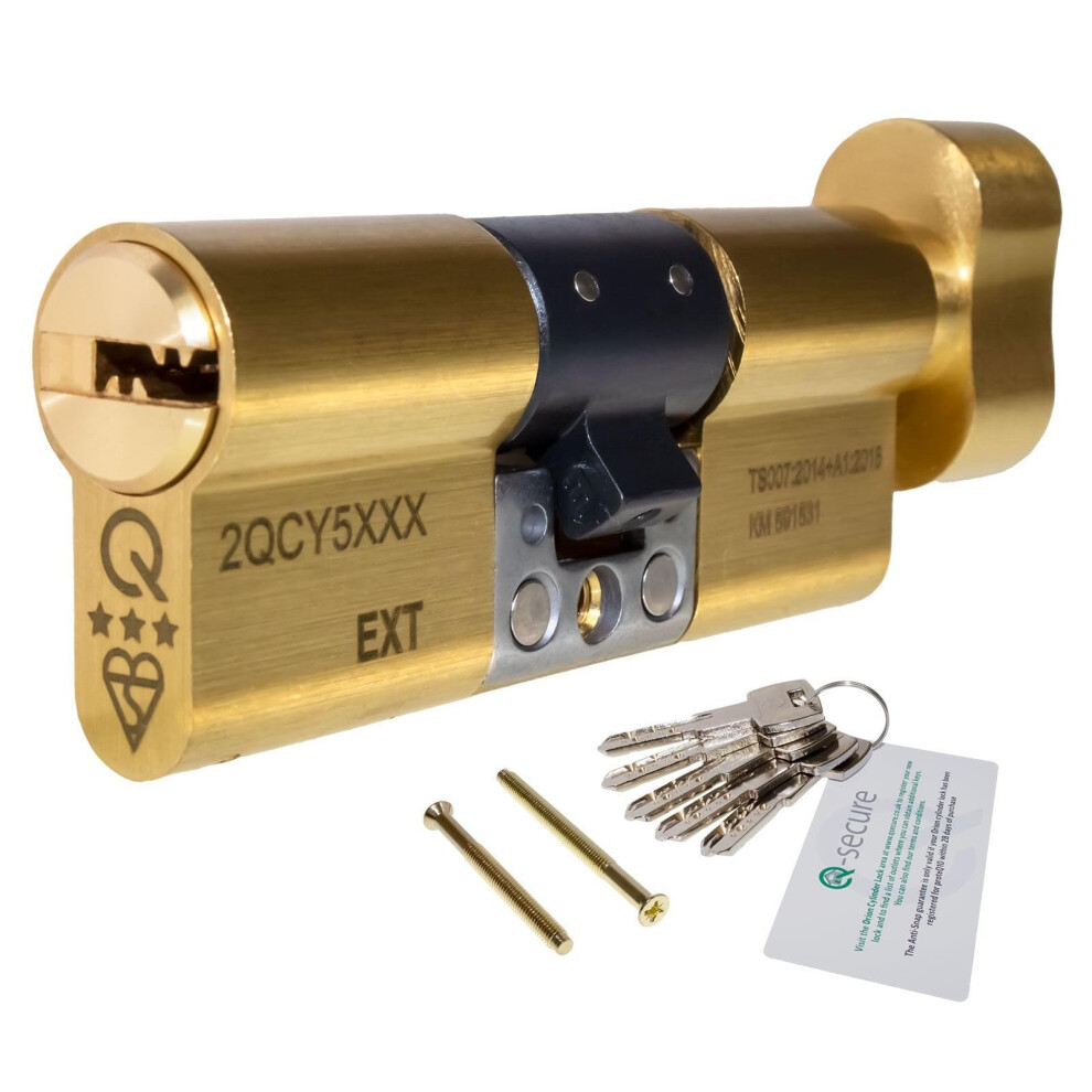 Photos - Door Lock greenteQ Orion 3 Star Anti-Snap Thumbturn Cylinder - 45/45 , Brass(90mm)