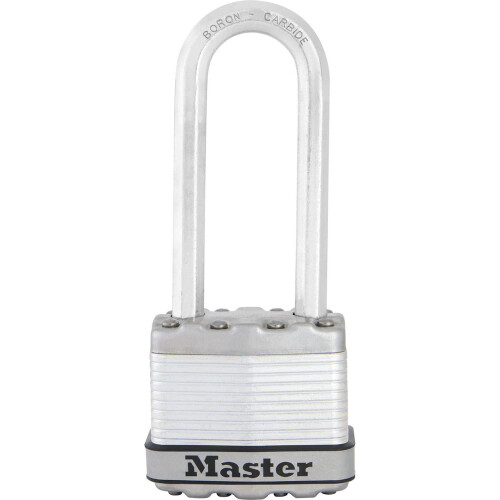 Master Lock MASTER LOCK Heavy Duty Padlock, Security Level 8/10, Keyed, Laminated Steel, Wea