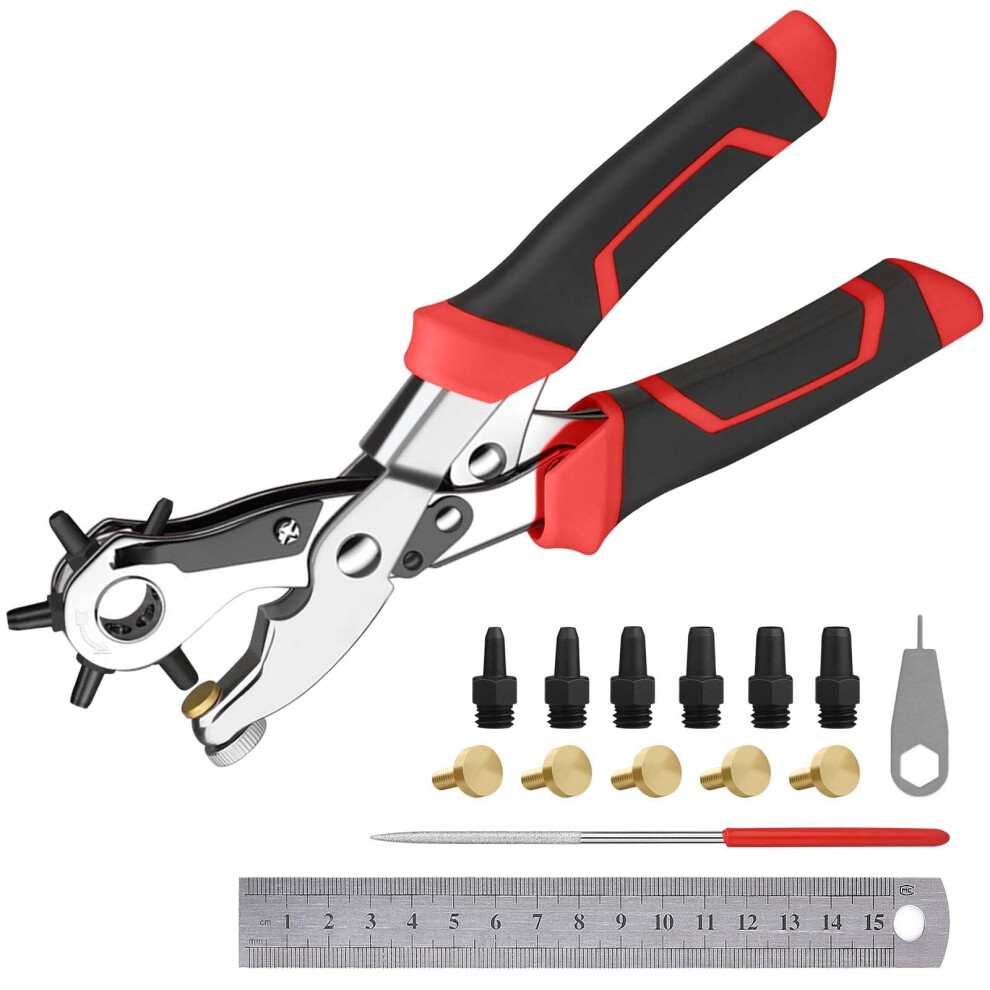 Leather Hole Punch, [Upgraded] Diyife Portable 6 Holes Parallel Bar Belt Hole Pu 5007498179473
