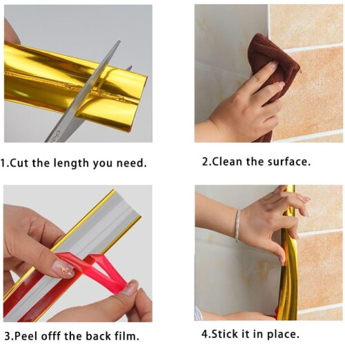 7M PVC Inside Outside Corner Trim SelfAdhesive Vinyl Moulding for Tile