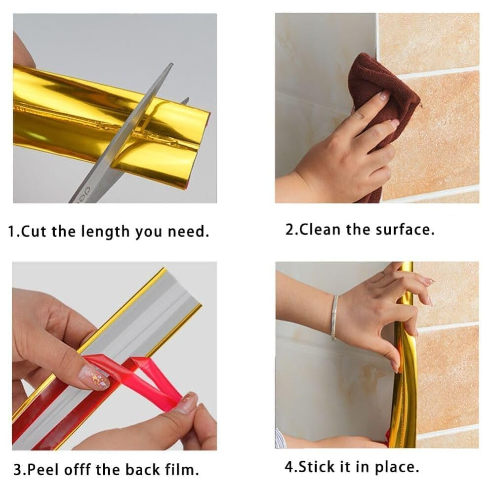7M Pvc Inside Outside Corner Trim Selfadhesive Vinyl Moulding For Tile 5005306024236