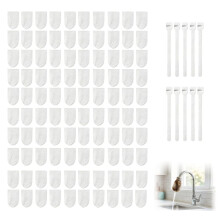 100Pcs Faucet Filter Cotton Bags with 10 Fastening Bands, Tap Water Filter, Tap