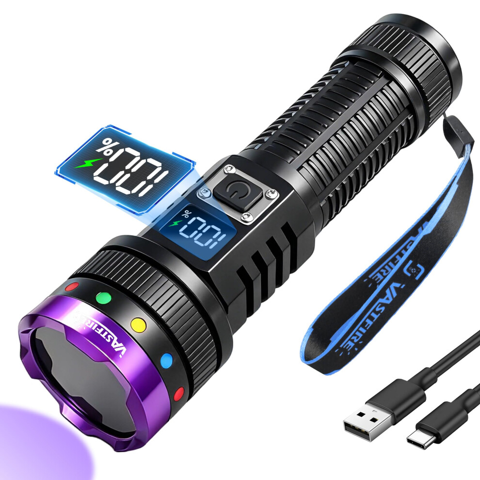 Vastfire 365Nm Uv Torch Rechargeable With Filter Lens, 30W Ultraviolet Flashligh 5002685143992