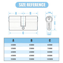 GANZTECH 4040 80mmBlack Door Barrel LockKey Key with 5 Standard KeysAl