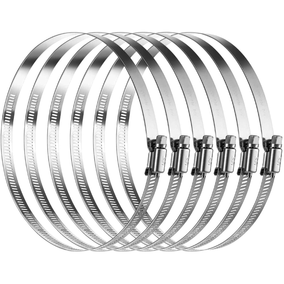 Litensh 141-165Mm Stainless Steel Hose Clips, 6Pcs Worm Gear Hose Pipe Clamp Adj 5002933856490