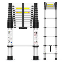 12.5FT Heavy-Duty Telescoping Ladder, 330lb Capacity Aluminum Extension Ladder w