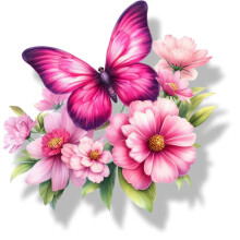 x4 Pink Butterfly Vinyl Stickers Cover Marks Non Transparent Waterproof Floral A