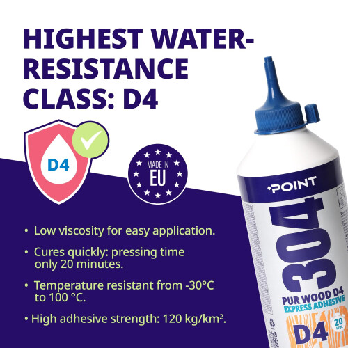 POINT Polyurethane Wood Glue D4 PU [750g] – Extra Strong Waterproof Polyurethane 2