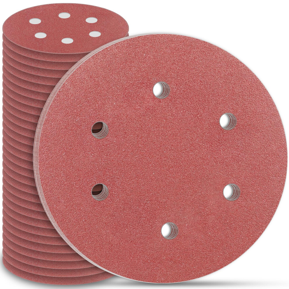 Stebruam 225Mm Sanding Discs 30Pcs 6 Hole Hook & Loop Sanding Pads, Grit 120 For 5001570508953