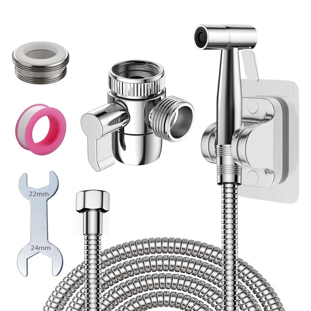 Roscid Handheld Bidet Sprayer Set, Toilet Bidet Attachment With 3-Way Faucet Div 5003911809965