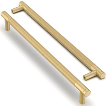 Asimerdeco10 Pack Brushed Gold Knurled Cabinet Pulls 10 Inch(254mm) Kitchen Cabinet Handles Cabinet Hardware Drawer Pulls