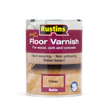 Rustins Floor Varnish Satin 5ltr- Fast-Drying Floor Protection for Interior Wood – Easy Application with Tough, Long-Lasting Clear Finish