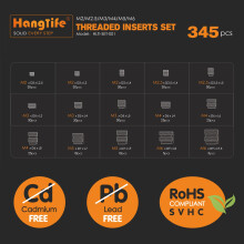 HANGLIFE Threaded Inserts for Plastic M2 M25 M3 M4 M5 M6 Assortment Bo