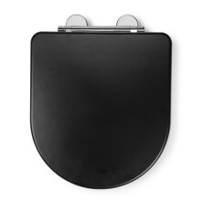 Croydex Matte Black D Shape Soft Close Toilet Seat, Flexi-Fix Hinges (Iseo)