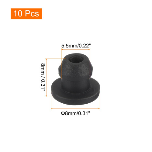 sourcing map Silicone Snap in Locking Hole Plugs 5.5mm/0.2" Dia,10Pcs 2