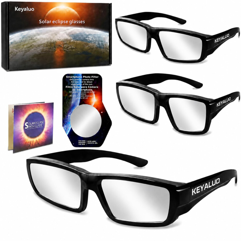 Keyaluo Solar Eclipse Glasses Aas Approved 2026 - Iso 12312-2:2015(E) & Ce Certi 5002006012501