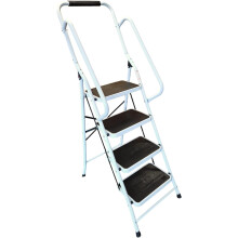 HH Home Hut 4 Step Safety Ladder - Compact Folding Step Stool for Kitchen, Rail