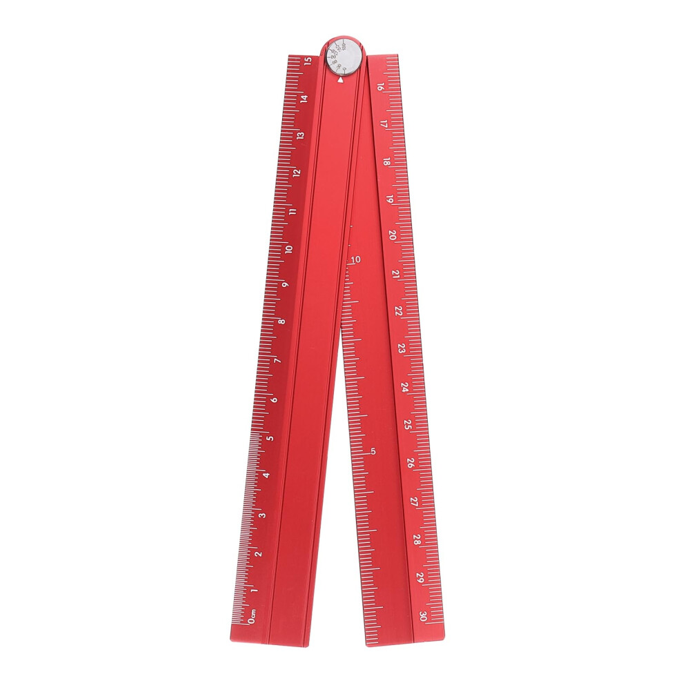 Sourcing Map Folding Straight Ruler 30Cm Metric Aluminum Alloy Protractor Foldab 5008664105432