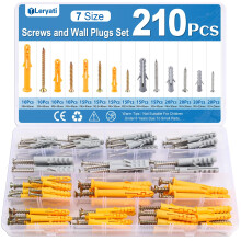 Leryati M5 / M6 / M8 Screws and Wall Plugs Set, 210Pcs Wall Plugs and Screw