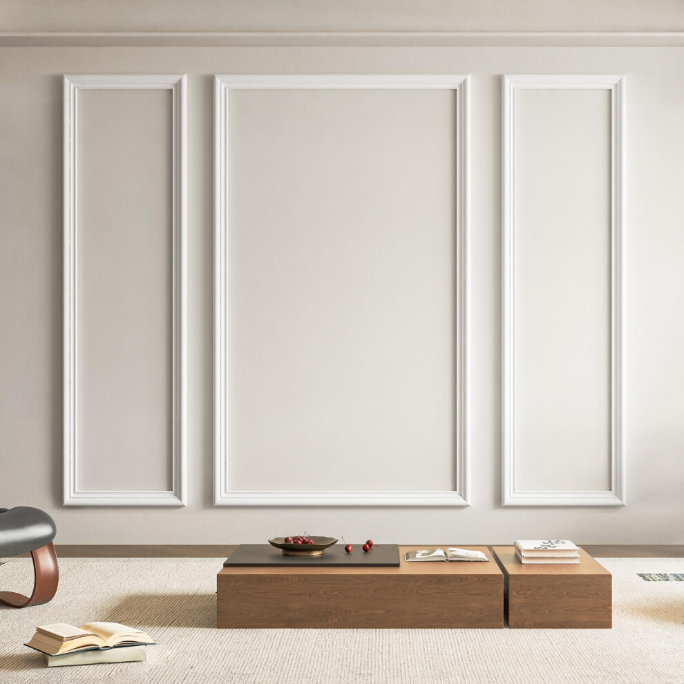 Art3d Pre-Cut Wall Molding Set Of 3 Pcs, Ready-To-Assemble Wainscoting Panels Fo 5009234598982