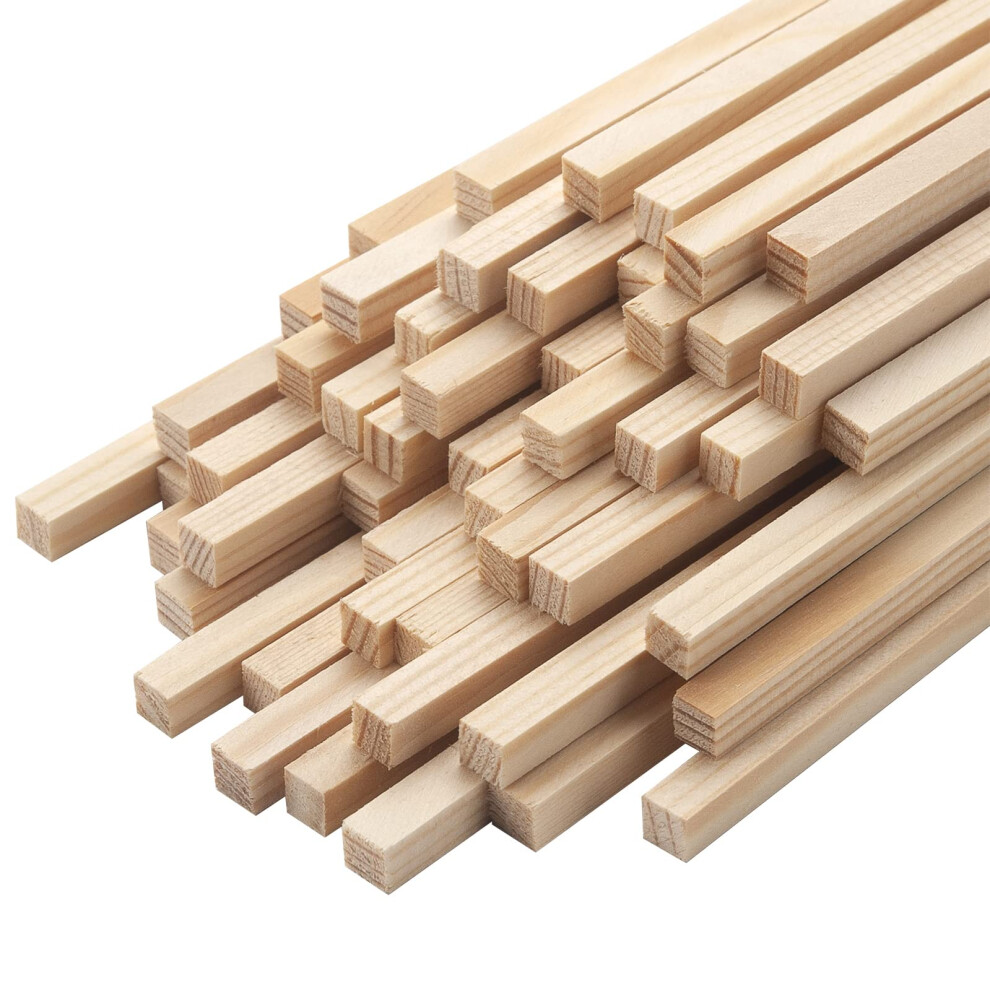 50Pcs 6 X 300Mm Square Wooden Dowel Rods, Small Wood Square Dowel Rods Unfinishe 5006303980686