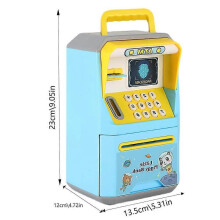 (Blue) ATM Bank For Kids Coin Bank Toy Money Bank Kid Banks Toy Savings Bank Cash Bank Kids Toys Intelligent Simulated Face Recognition