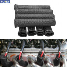8X Spark Plug Wire Heat Shield Boot Loom Sleeve Protector 1500F Glass Fiber For Chevrolet GM LS1 LS2