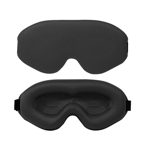 3D Contoured Sleep Eye Mask - Light Blocking & Comfortable Black