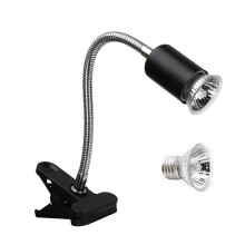 75w Reptile Heat Lamp Tortoise Heat Lamp Basking Lamp Heater Adjustable with Clip for Reptiles Lizard Turtle Aquarium Bulb Included Black Black Eu 75w