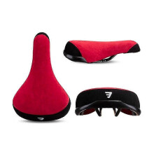 Funsea fietszadel met wieltjes, tweekleurig, flanellen zadel voor fietsen, geborduurd logo, 8 mm rail