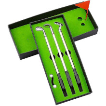 3 Pcs Golf Ballpoint Pens, Mini Golf Club Ballpoint Pen Gift Set - Pen - Flag for Father's Day, Christmas, Business