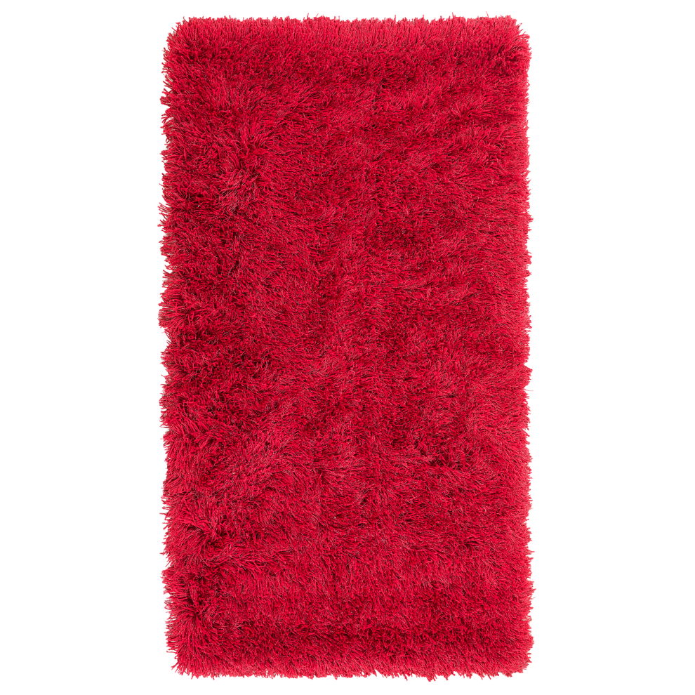 Beliani Shaggy Rug Cide Red 80 X 150 Cm