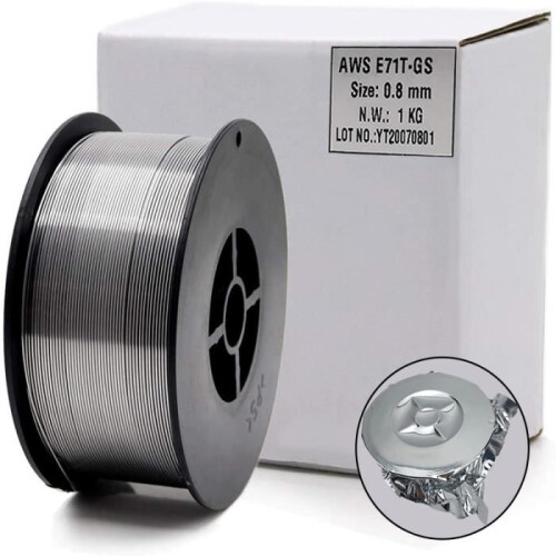 Σύρμα συγκόλλησης MIG - PRUMYA - E71T-GS - 0.8mm - 1kg - Αυτοθωράκιση από ανθρακούχο χάλυβα