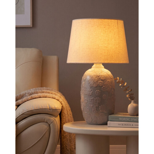 Beliani Table Lamp FERREY Ceramic Grey 1