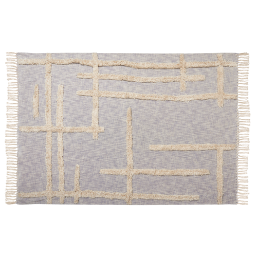 Beliani Blanket HOSPET Cotton 130 x 180 cm Grey 1