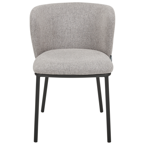 Beliani Set of 2 Dining Chairs MINA Fabric Grey 2