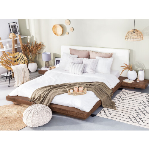 Beliani Bed ZEN 160 x 200 cm (EU King Size) Brown Ash Wood 1