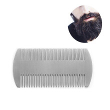 2025 Nieuwe metalen kam en baardkam, creditcardformaat, perfect voor handtassen en broekzakken - Antistatische baardkam met twee uitein