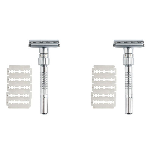 2X Classic Handle  Double-Edged T-Shaped 9-Speed Radical Adjustment Front  Sent 5 Blade and Storage Box