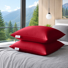 (Pack of 2, Red) Pillow Protectors 50x75cm - 100% Microfiber Pillowcovers- Washable & Anti Allergic Designed for All Pillows