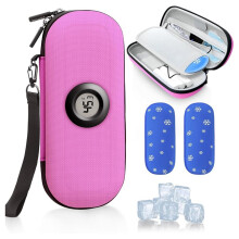 Insulin Cooler Diabetes Travel Case with Thermometer Temperature Display, Refrigerated Medication Travel Bag