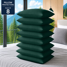 (Pack of 8, Emerald) Pillow Protectors 50x75cm - 100% Microfiber Pillowcovers- Washable & Anti Allergic Designed for All Pillows